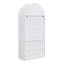 Arched Top Storage Cabinet With Fixed 2 Tier Shelves, 2 Large Drawers