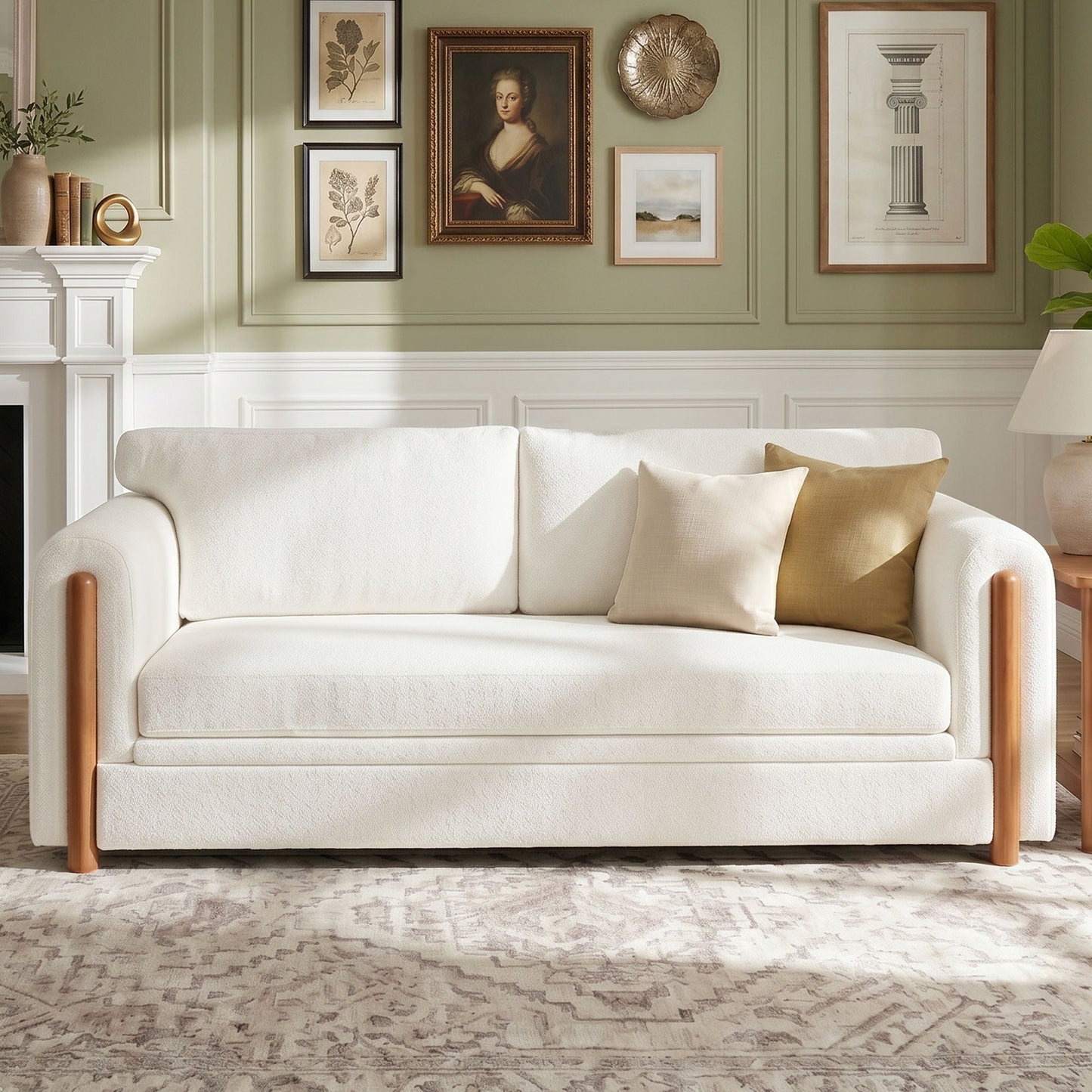 Modern 3 Seater Upholstered Couch Sofa For Living Room