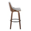 Gianna - Mid-Century Modern Fixed Height Barstool & Swivel With Round Footrest (Set of 2) - Walnut / Light Gray