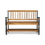 Slatted Bench With Built In Shelf