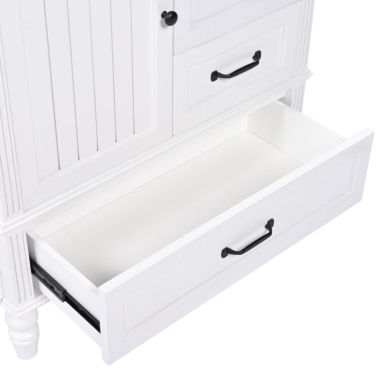 30" Bathroom Vanity With Sink, 3 Drawers, Adjustable Feet