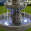 3 Tier Outdoor Garden Fountain With LED Lights - Gray