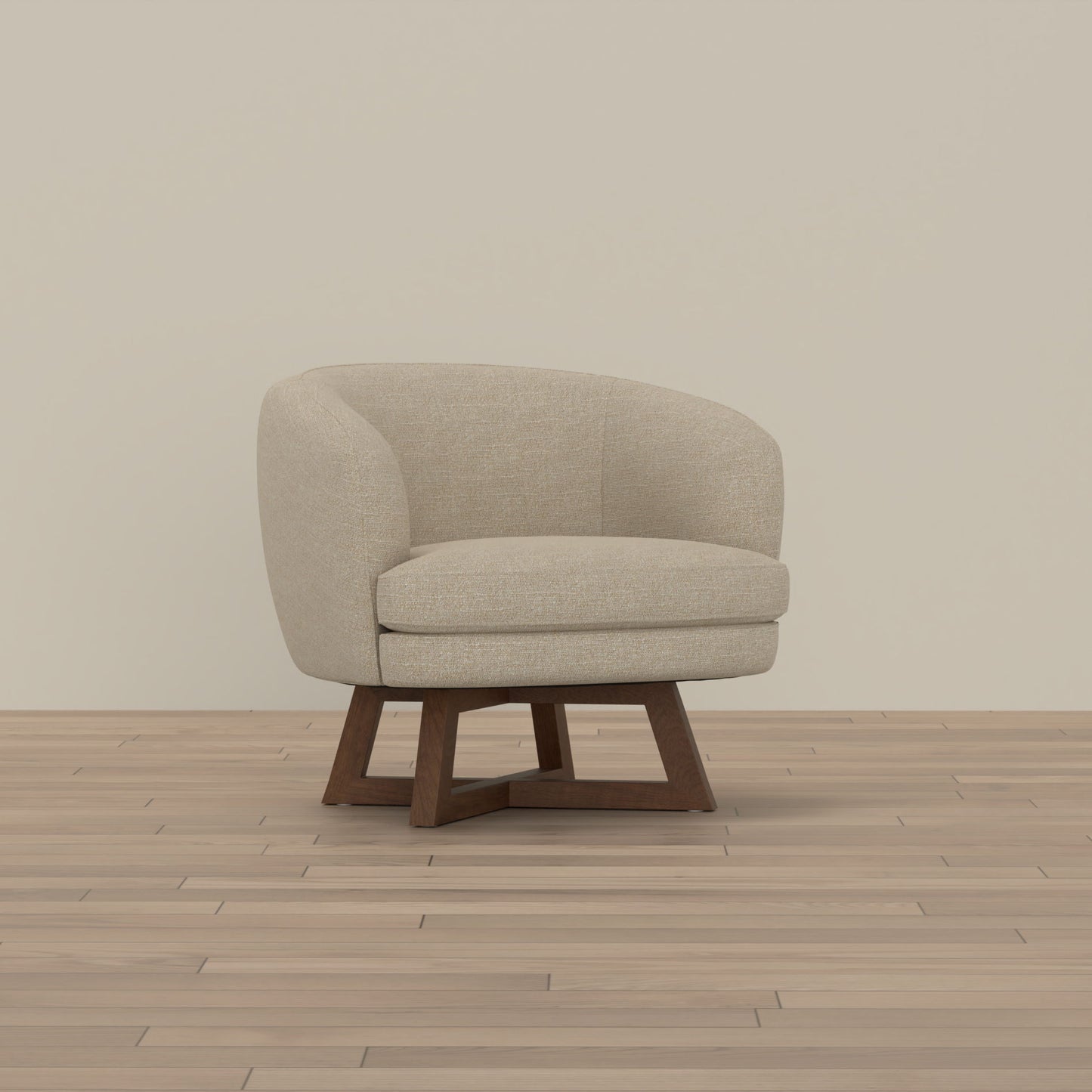 Swivel Accent Chair With Sculptural Base