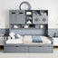 Daybed With All-In-One Cabinet And Shelf