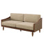 3 Seater Sofa With Rattan Armrests