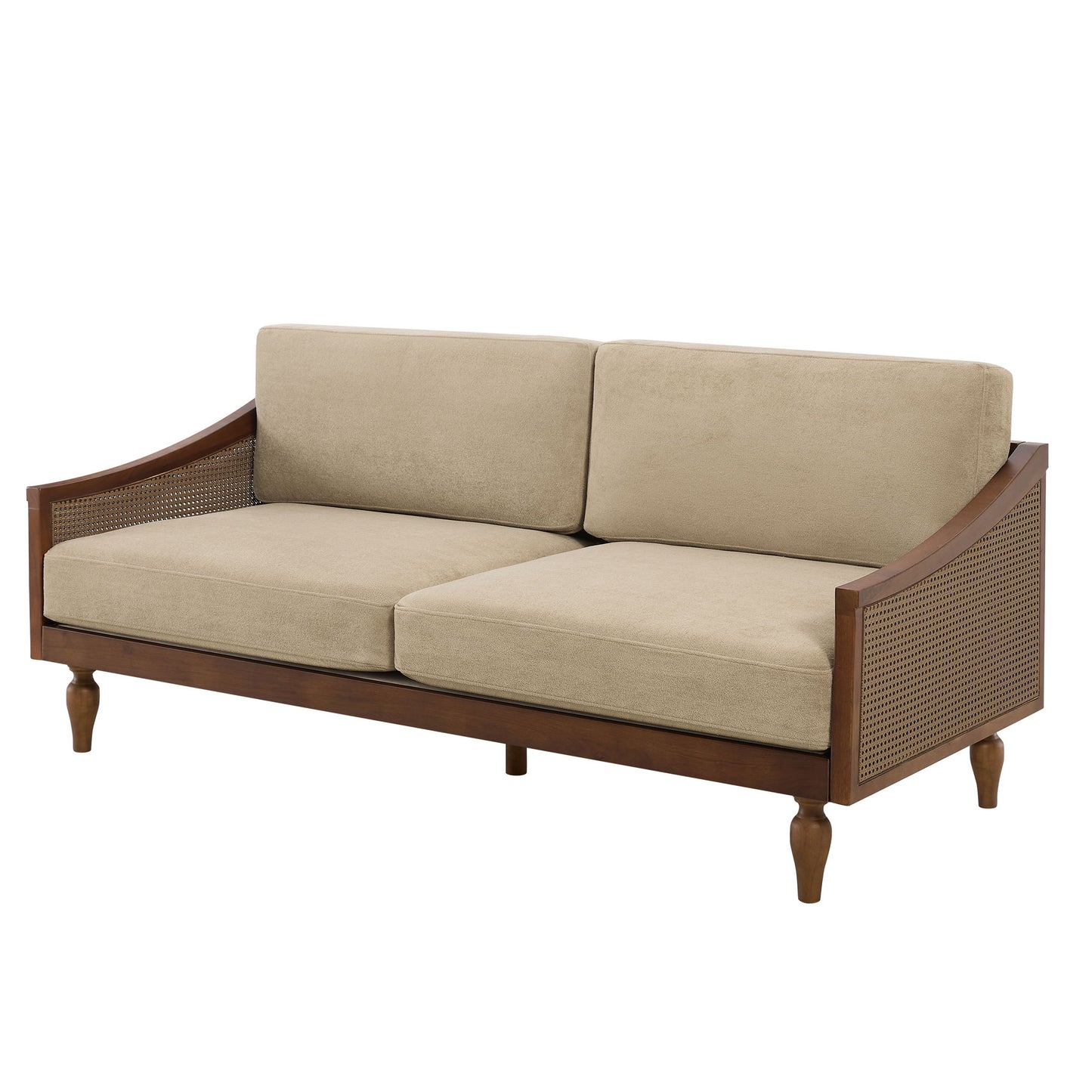 3 Seater Sofa With Rattan Armrests