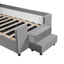 Upholstered Daybed With Bear Shaped Headboard, Hydraulic System And Breathable Fence