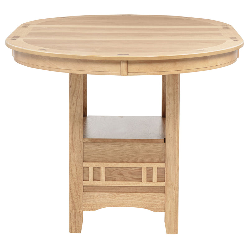 Davis - 5 Piece Oval Counter Height Dining Set With Expandable Table - Light Oak