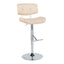 Lombardi - Contemporary Adjustable Barstool With Swivel With Straight T Footrest (Set of 2)
