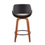 Fabrico - Mid Century Modern Fixed Height Counter Stool And Round Footrest (Set of 2)