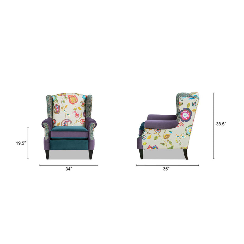 Anya - Sillón con reposabrazos decorativo tipo butaca de estilo bohemio chic