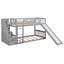 Twin Over Twin Bunk Stairway Bed With 2 Drawers And Slide - Gray