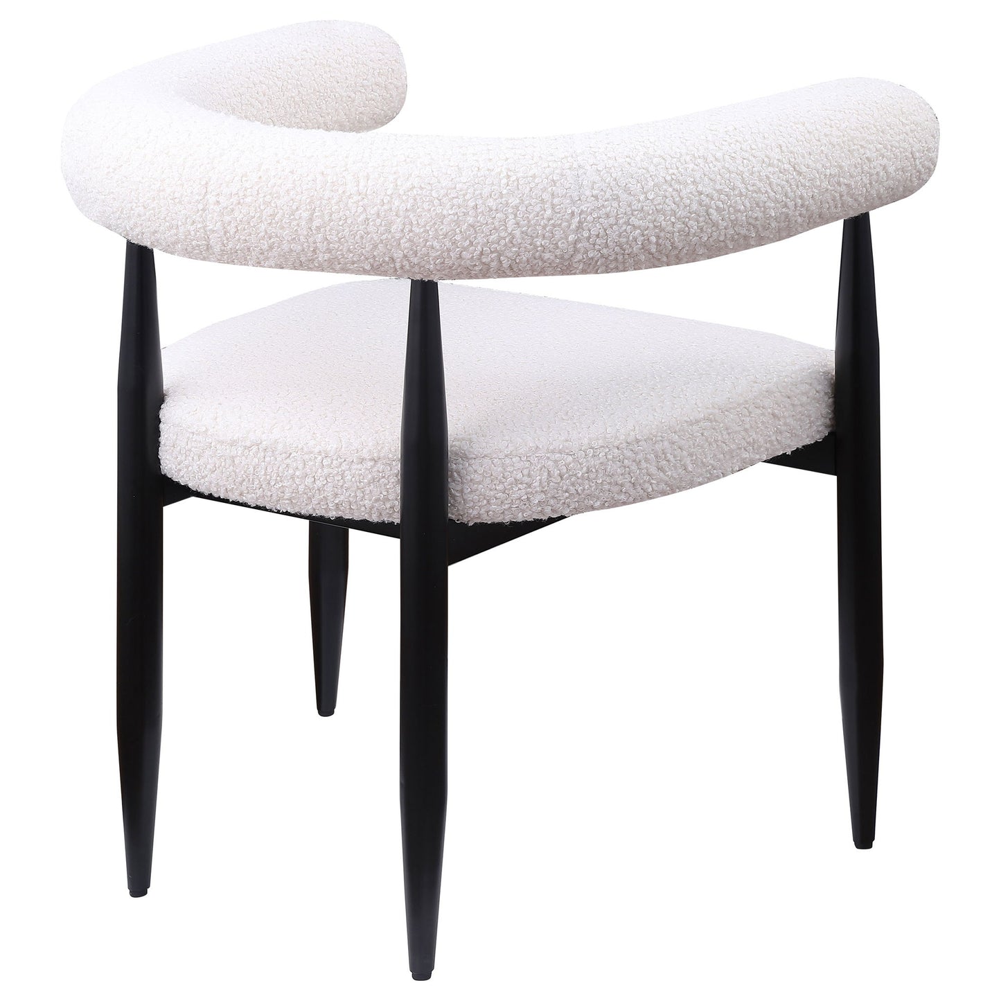 Notting - Upholstered Dining Arm Chair (Set of 2) In And Open C Shaped Backrest - Cream