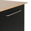 Mobile Kitchen Cart With Storage With 2 Doors, 3 Drawers & Adjustable Shelf - Black / Natural