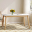 Dining Table With Splayed Rubberwood Legs & Faux Wood Tabletop, - White Oak