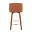 Toriano - Contemporary Fixed Height Counter Stool With Swivel & Round Footrest (Set of 2) - Walnut / Camel