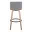 Toriano - Mid-Century Modern Fixed Height BarStool With Round Footrest (Set of 2)