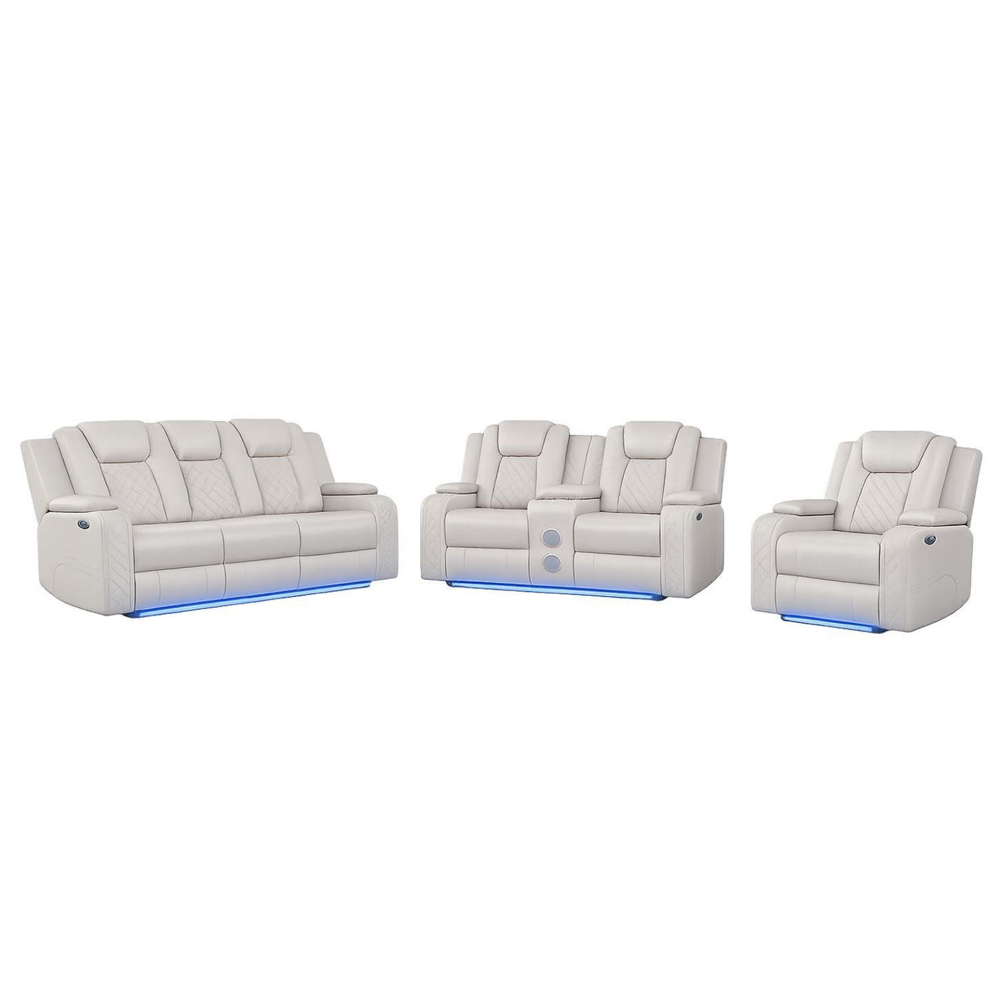 Benz - Power Recliner Set With LED Lighting And USB Charging