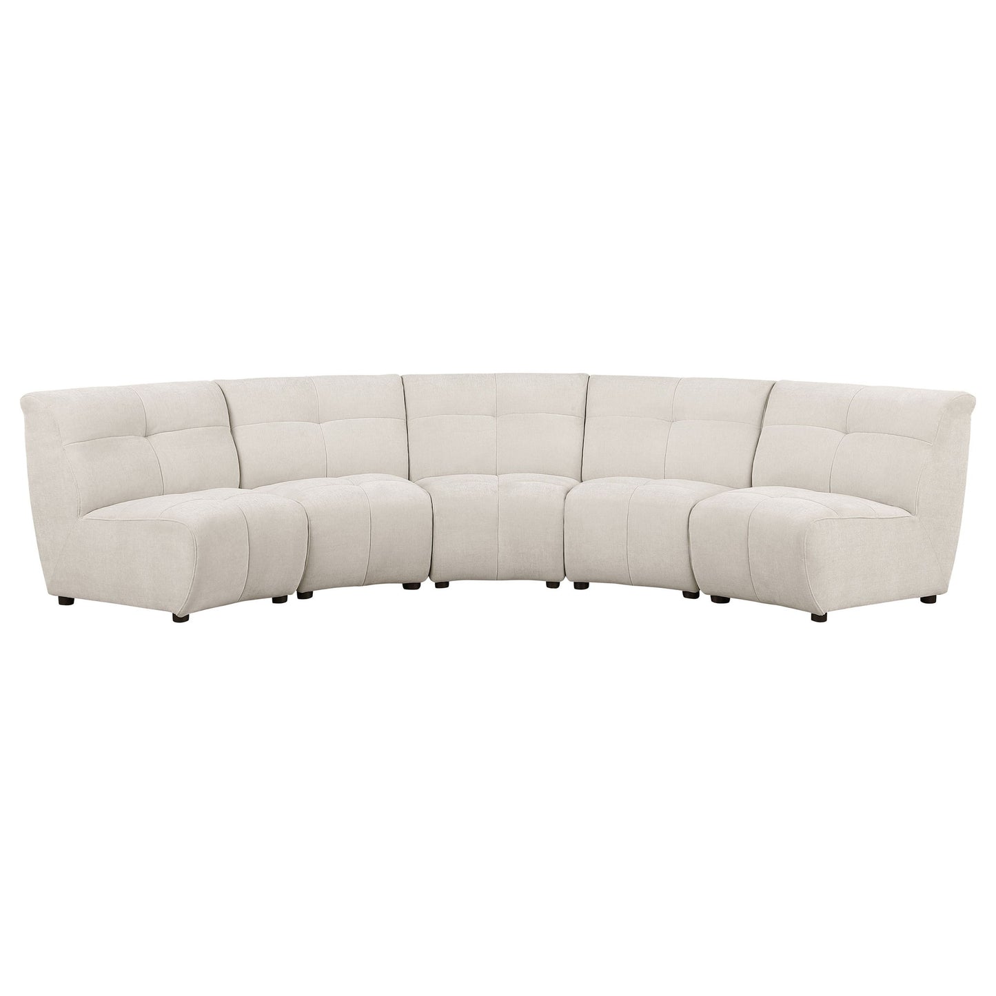 Oliver - 5 Piece Upholstered Sectional Sofa With Curved Silhouette - Ivory