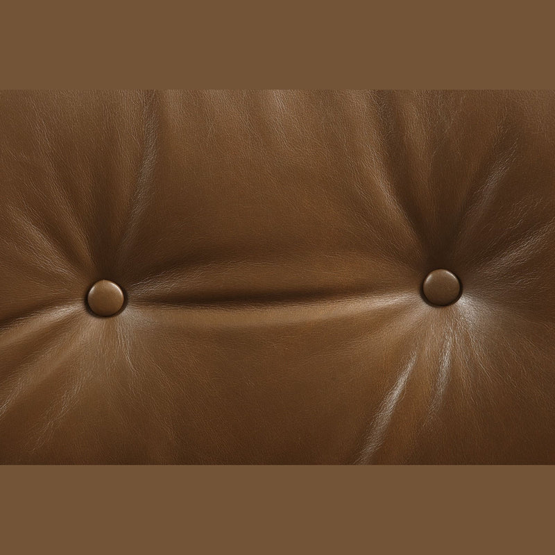 Dasya Brown Top Grain Leather & Iron Swivel Office Chair