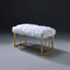 Bagley II - Bench Faux Fur - White / Gold