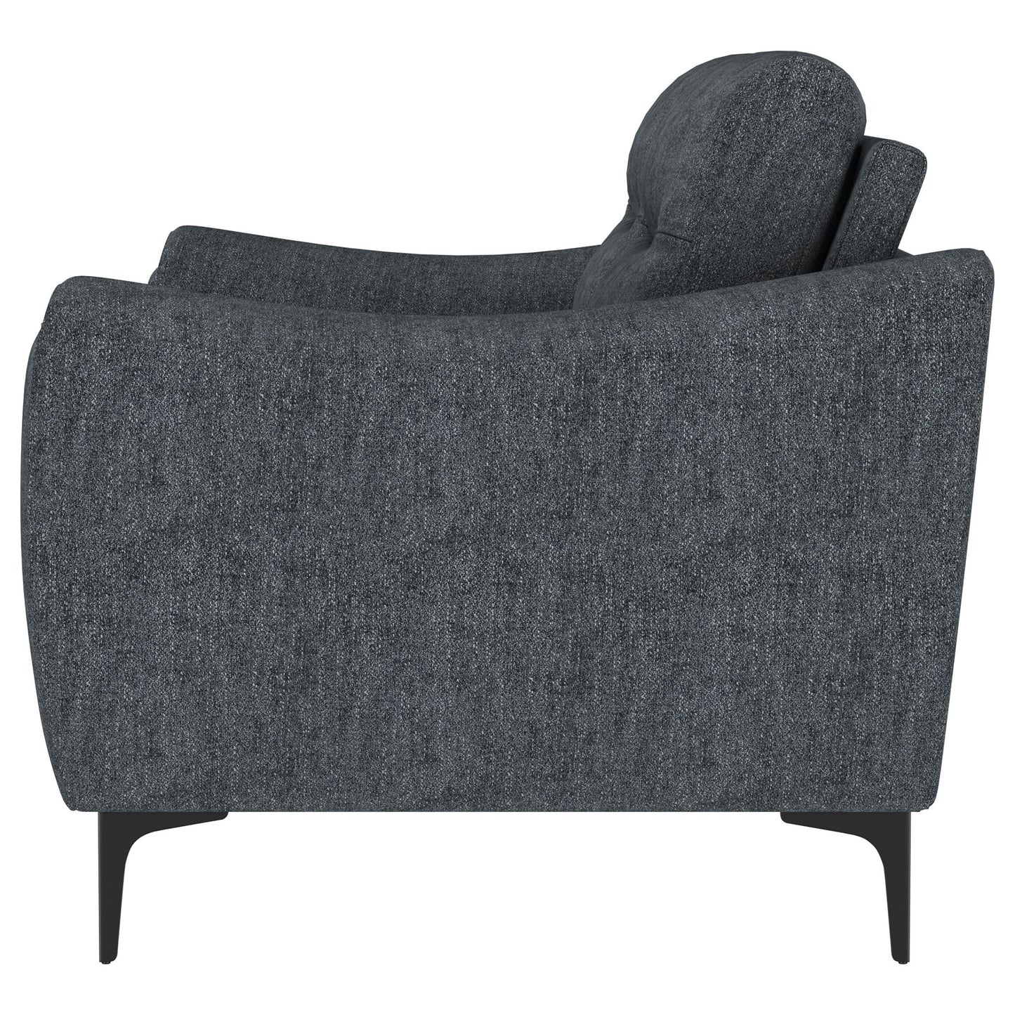 Oberle - Upholstered Sloped Track Arm Loveseat - Charcoal
