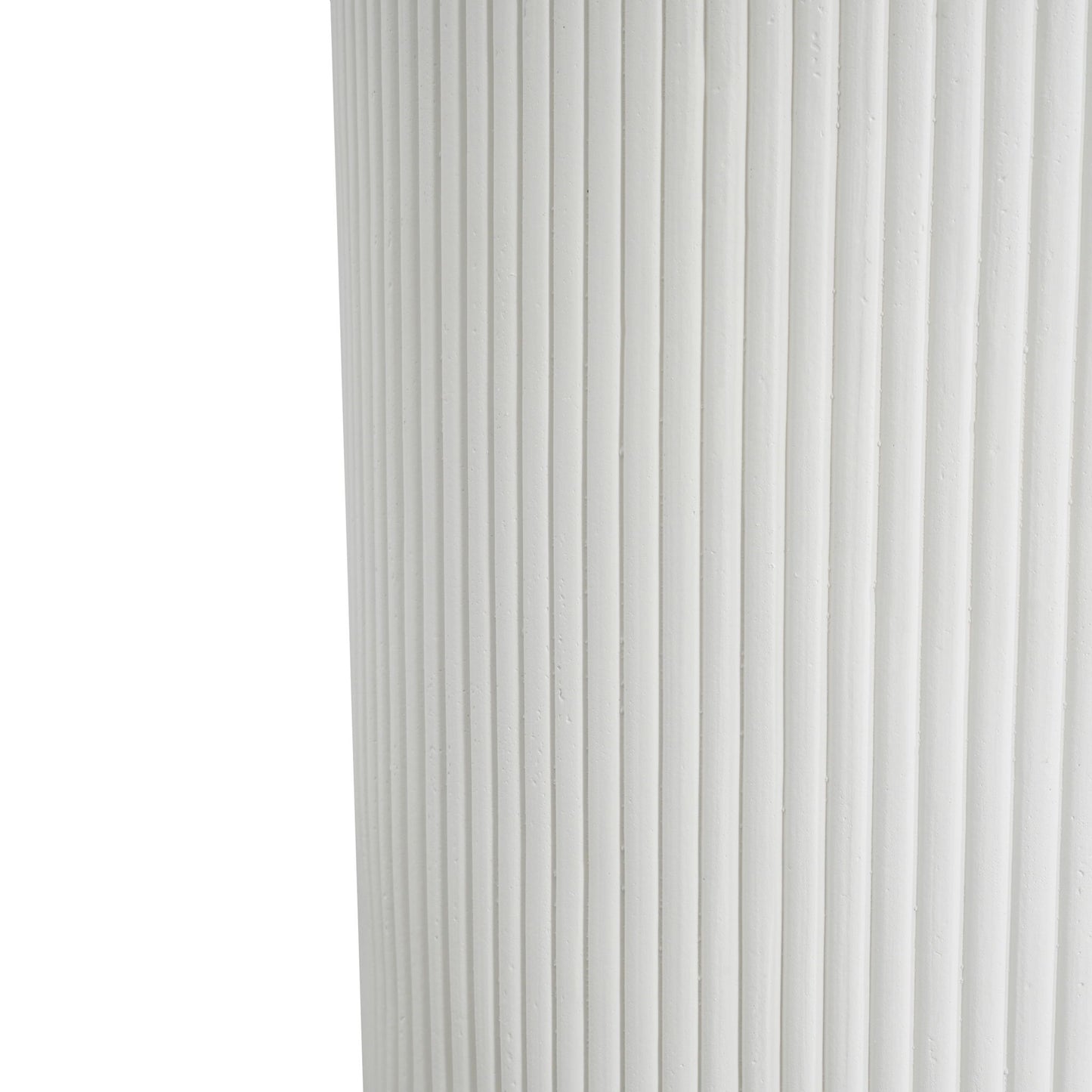 Handmade Side Table With Ribbed Design For Indoor And Outdoor Use - White