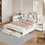 Platform Bed With Multi Functional Storage Space, Nightstand, 2 Drawers, USB Ports And Desk