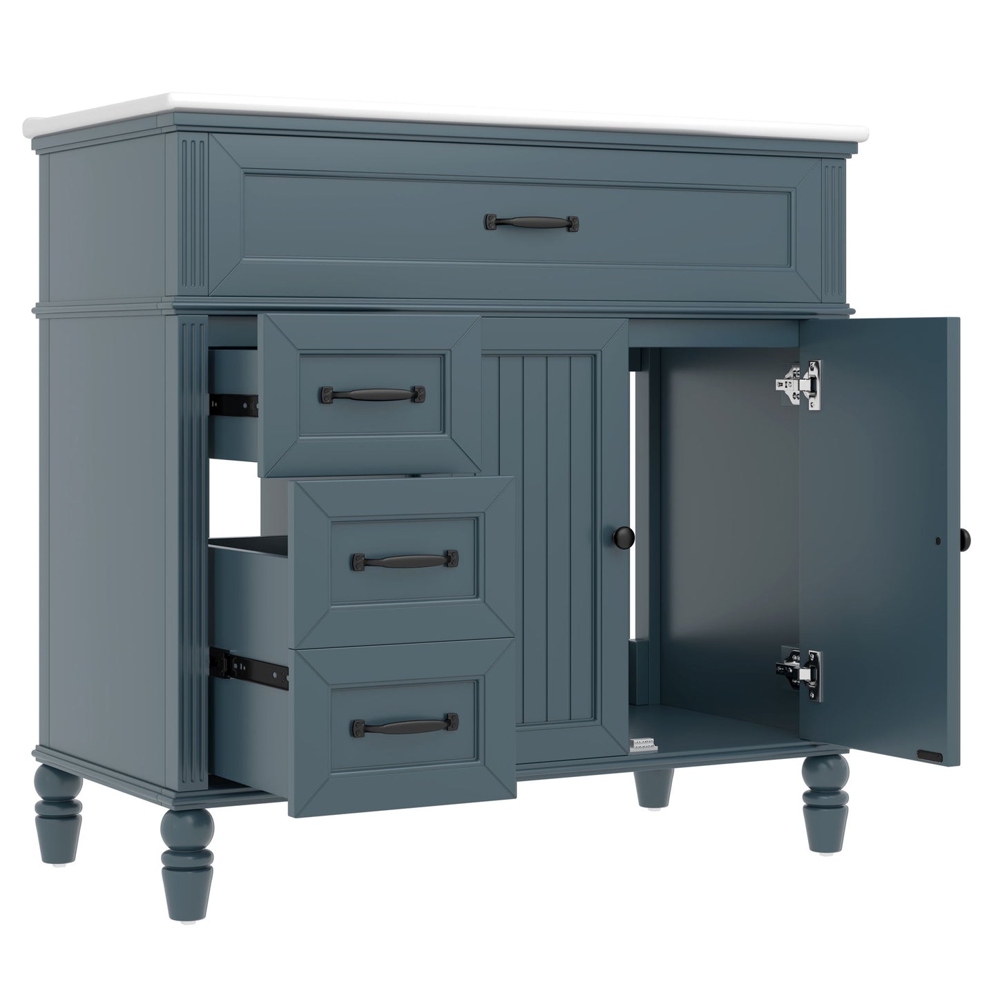 Bathroom Vanity With Sink, Freestanding Cabinet & Drawers