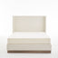 Hosford - Minimalist Upholstered Wingback Bed With Wood Base Platform