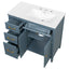 Modern Bathroom Vanity With Ceramic Sink, Freestanding, One Tip Out Drawer, 3 Side Drawers, Adjustable Shelf