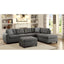 Balta - 2 Piece Loose Back Sectional With Ottoman Upholstered - Gray