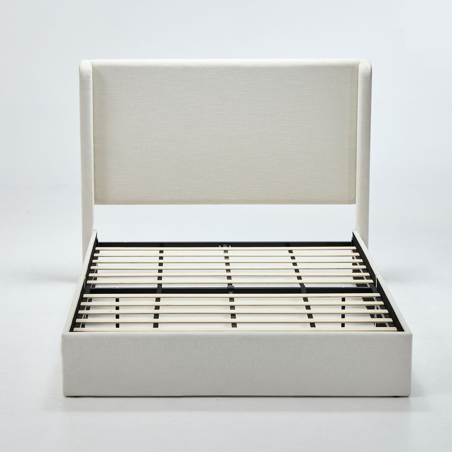 Carmen - Minimalist Upholstered Wingback Bed Frame With High Headboard