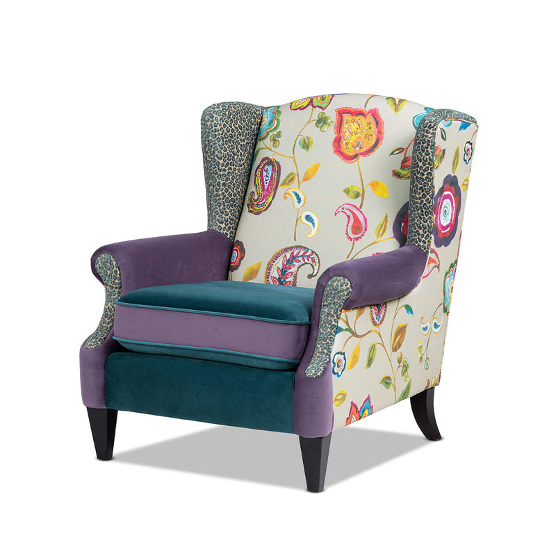 Anya - Sillón con reposabrazos decorativo tipo butaca de estilo bohemio chic