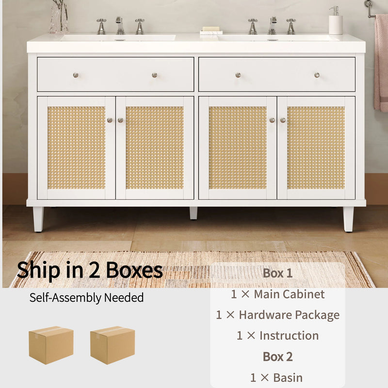 Bathroom Vanity With Double Sink, Large Storage Space