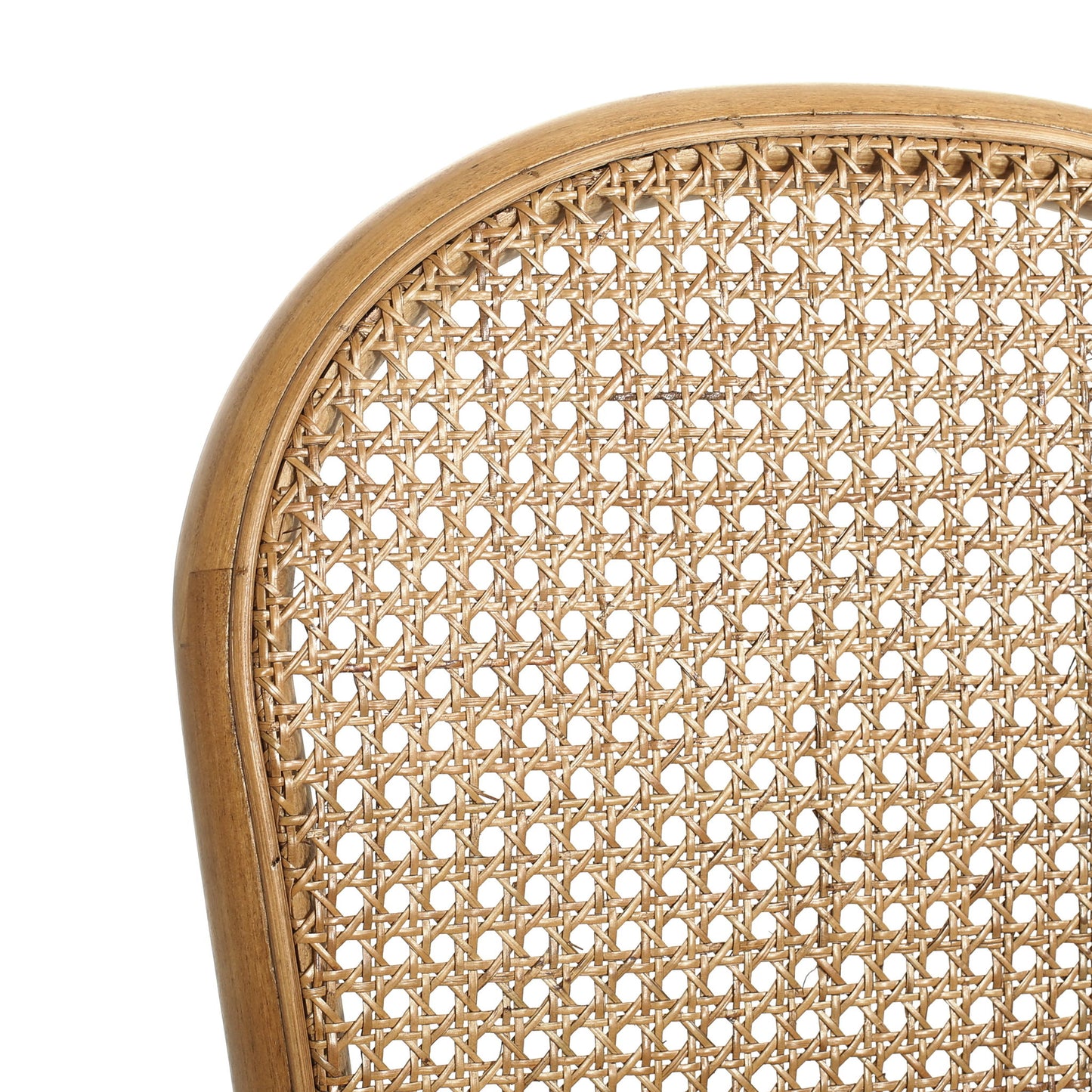 Oval Dining Table Set With 4 Birch Rattan Chairs - Brown / Light Brown