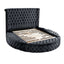 Hazel - Queen Size Tufted Storage Bed & Bluetooth Speakers, USB Port - Black