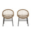 Outdoor Accent Chair With Curved Back And Basket Frame, (Set of 2) - Light Brown / Beige