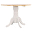 Round Dining Table With Drop Leaf Pedestal Base, Expandable Top - Natural