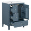 Modern Bathroom Vanity With Sink, Soft Close Drawers & Door, Storage Rack
