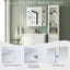 Bathroom Wall Storage Cabinet With Mirror And Adjustable Shelf, 6 Open Shelves