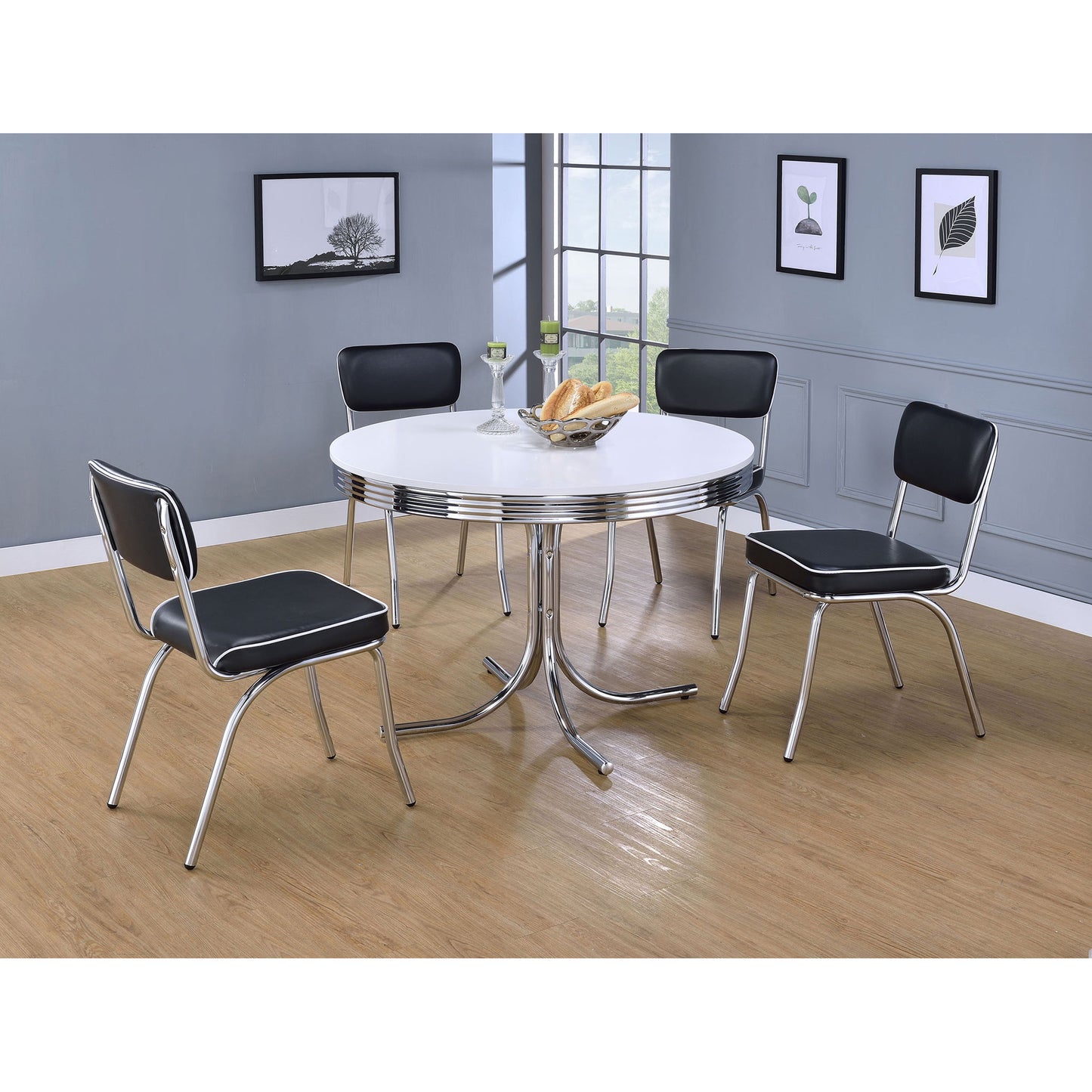 Retro Round Dining Table - White
