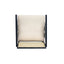 Woven Cane Plastic Backrest Bar Stool Foam Padded Fabric Seat & Durable Rubberwood Frame - Cream Gray