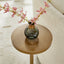 Morven - Adjustable Height Accent Table With Round Top - Antique Brass