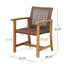 7 Piece Patio Dining Set, Slatted Table & 6 Chairs For Patio Garden - Mocha / Teak