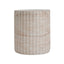 Elegant Outdoor / Indoor Lightweight Concrete Side Table With Travertine - Beige
