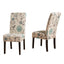 Contemporary Dining Chair Set With Rubberwood Legs - White / Blue