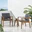 Tranquilize - Outdoor Wooden Club Chair With Woven Wicker Seat And Back (Set of 2) - Light Brown