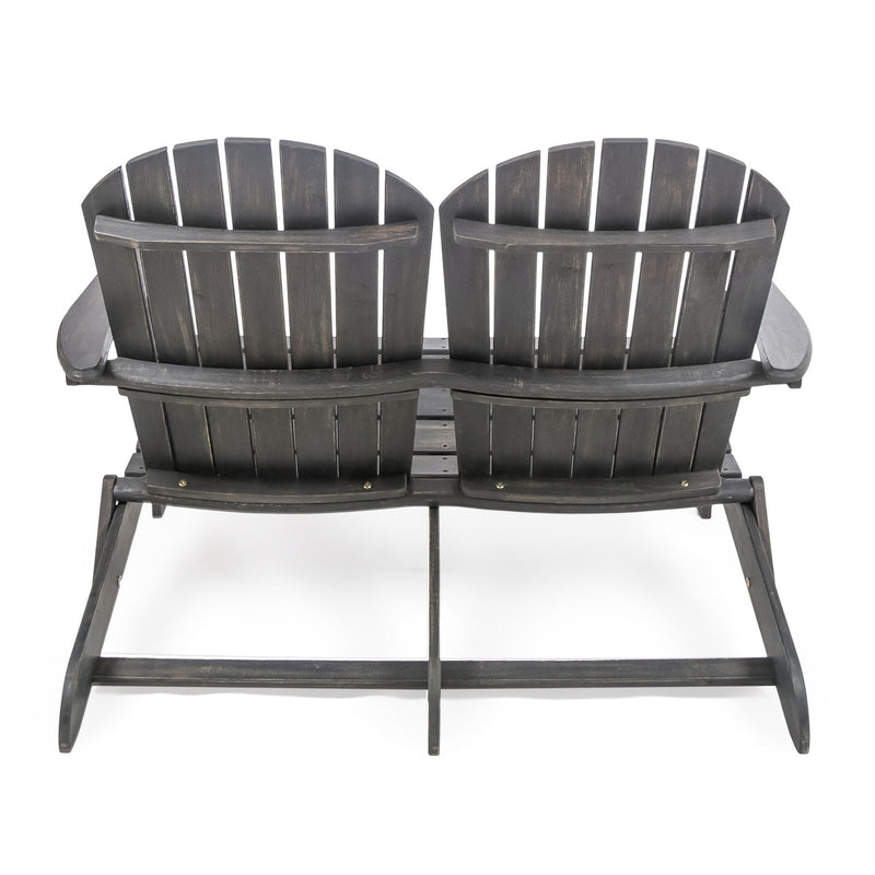 Outdoor Adirondack Rocking Loveseat With Hand Crafted Details