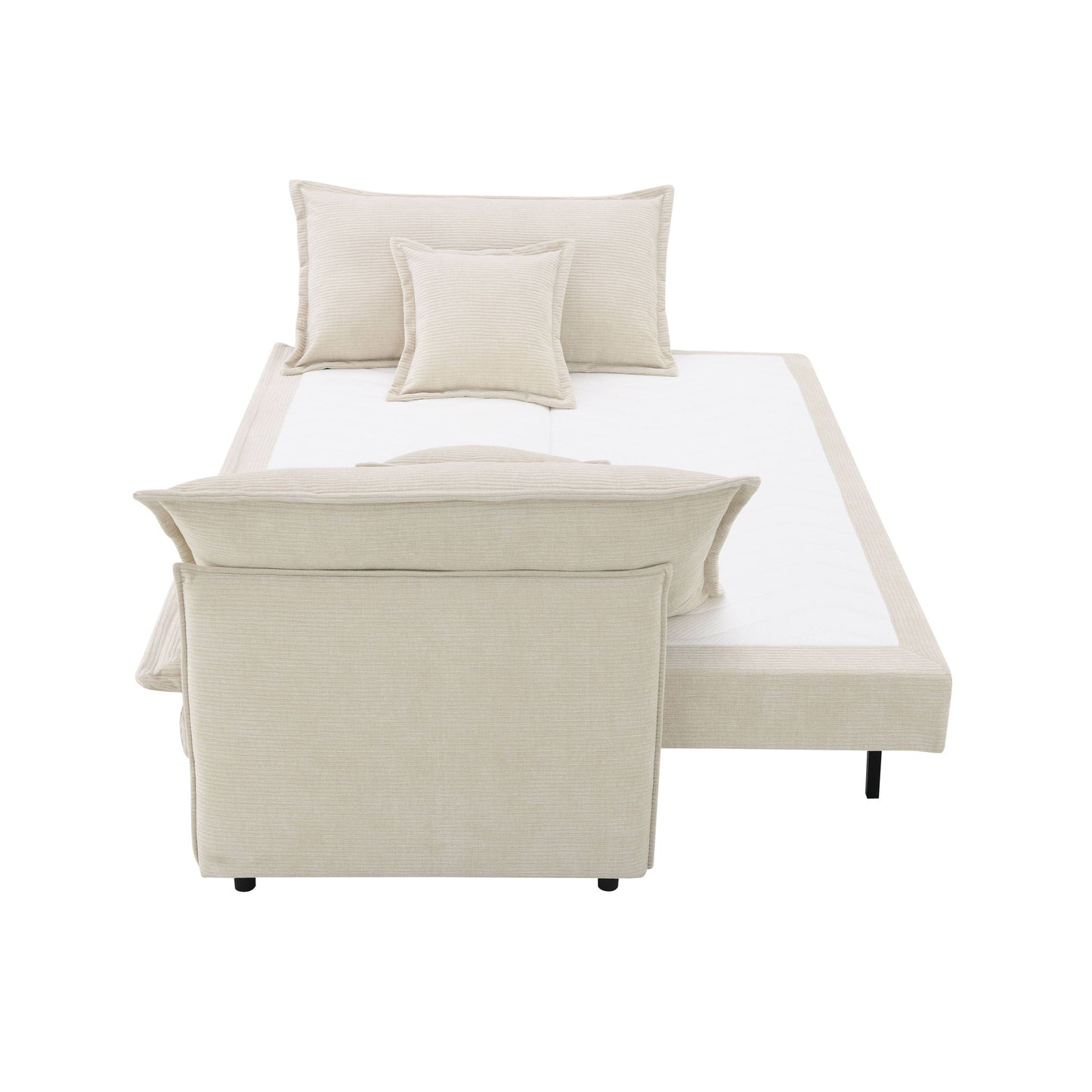 Elisea - Sleeper Sectional Sofa With 2 Toss Pillows - Beige